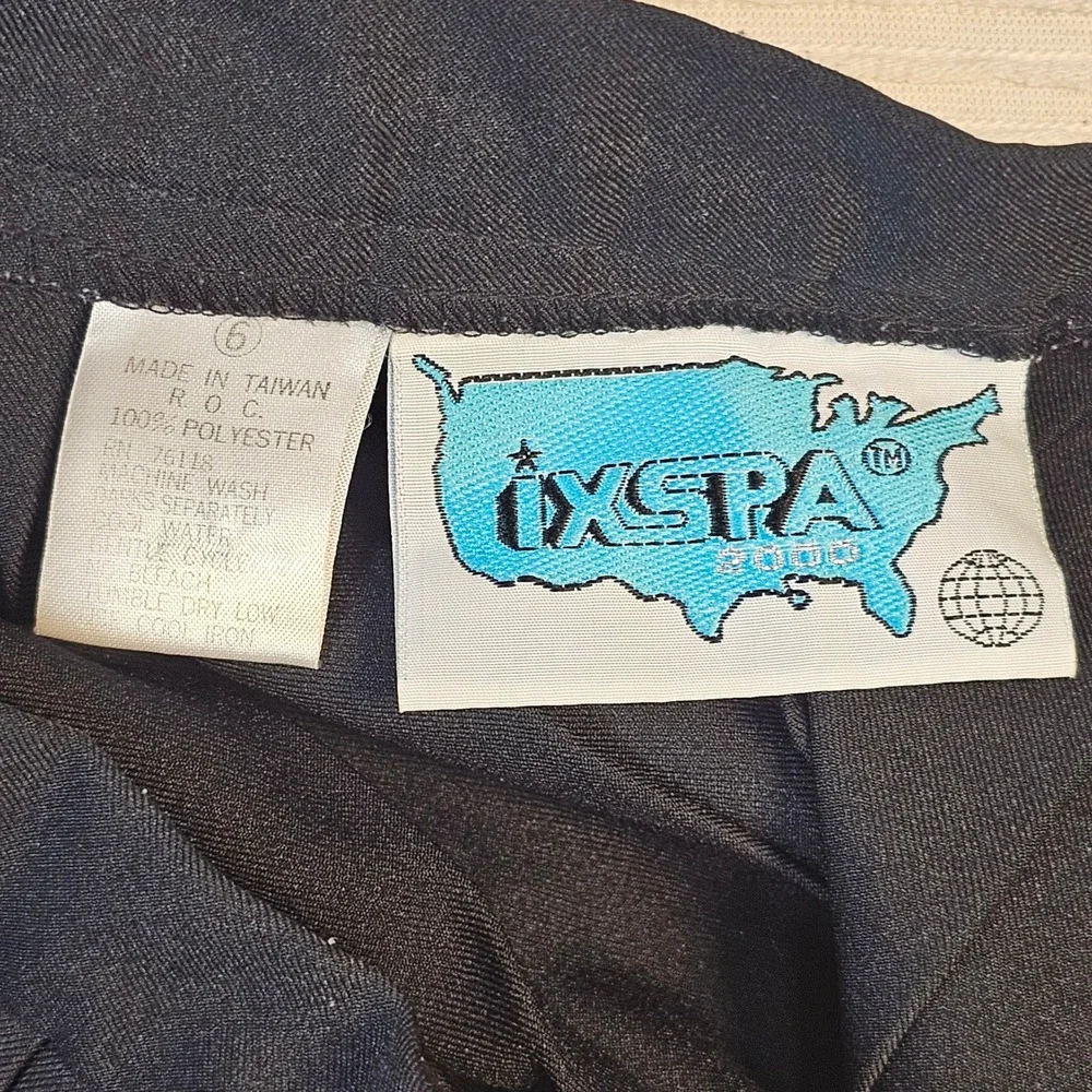 Vintage IXSPA 2000 Black Pleated Tennis Skirt Size 6 Star Logo Mini Skirt